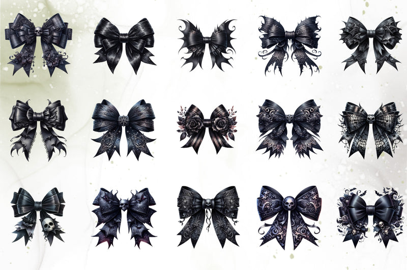 Gothic Bow Clipart Bundle - CraftNest - Digital Crafting and Art