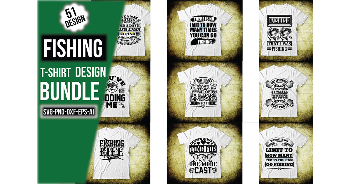Fishing T-Shirt Bundle 4 - CraftNest - Digital Crafting and Art
