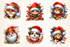 Christmas Animal Broken Wall Clipart Bundle - CraftNest - Digital Crafting and Art