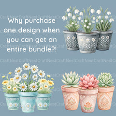 Potted Flowers Clipart Bundle - CraftNest - Digital Crafting and Art