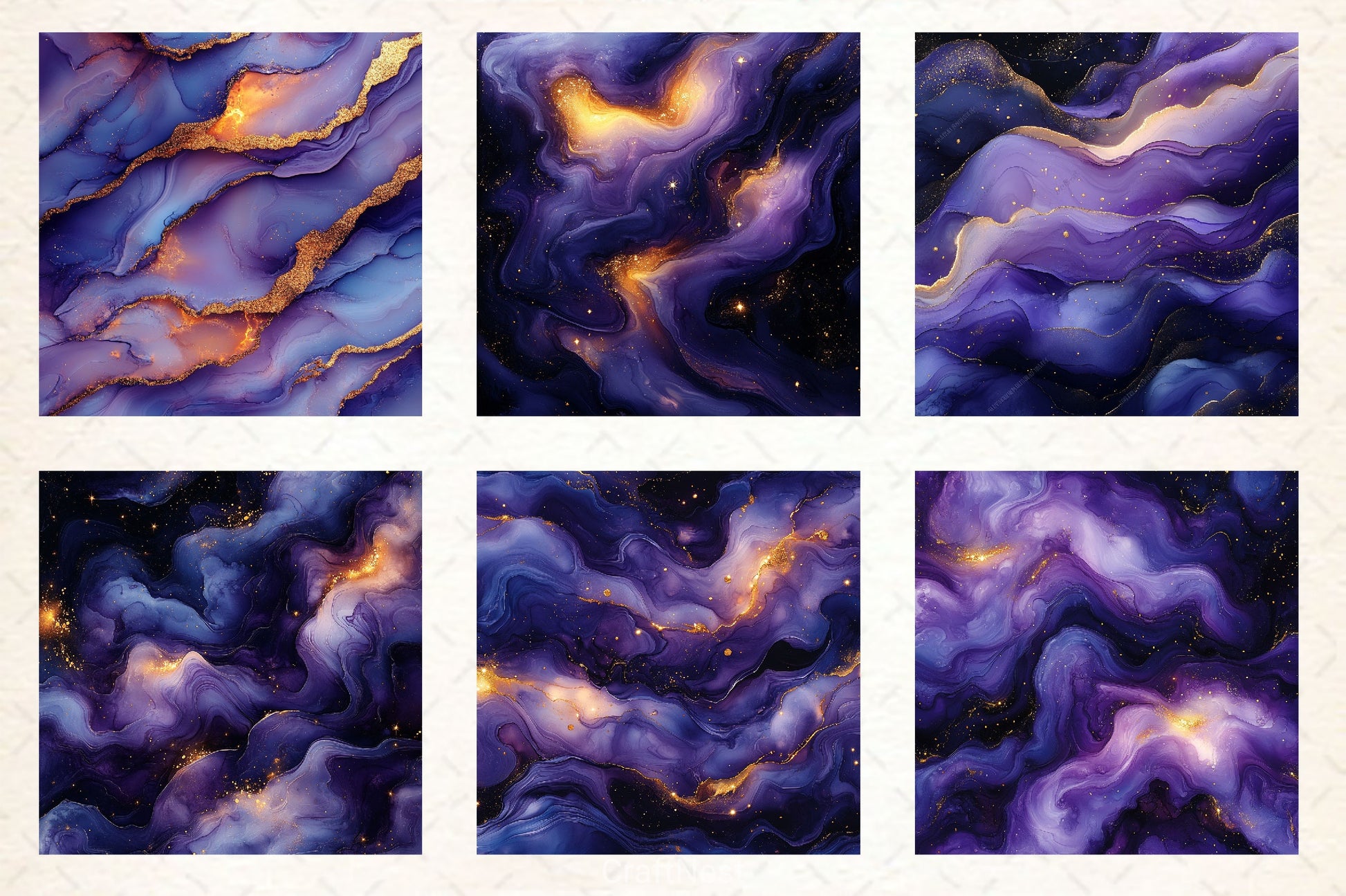 Purple And Gold Glitter Ink Textures - CraftNest - Digital Crafting and Art