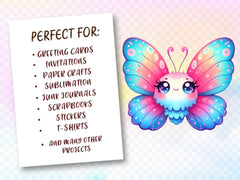 Kawaii Butterflies Butterfly Clipart Bundle - CraftNest - Digital Crafting and Art