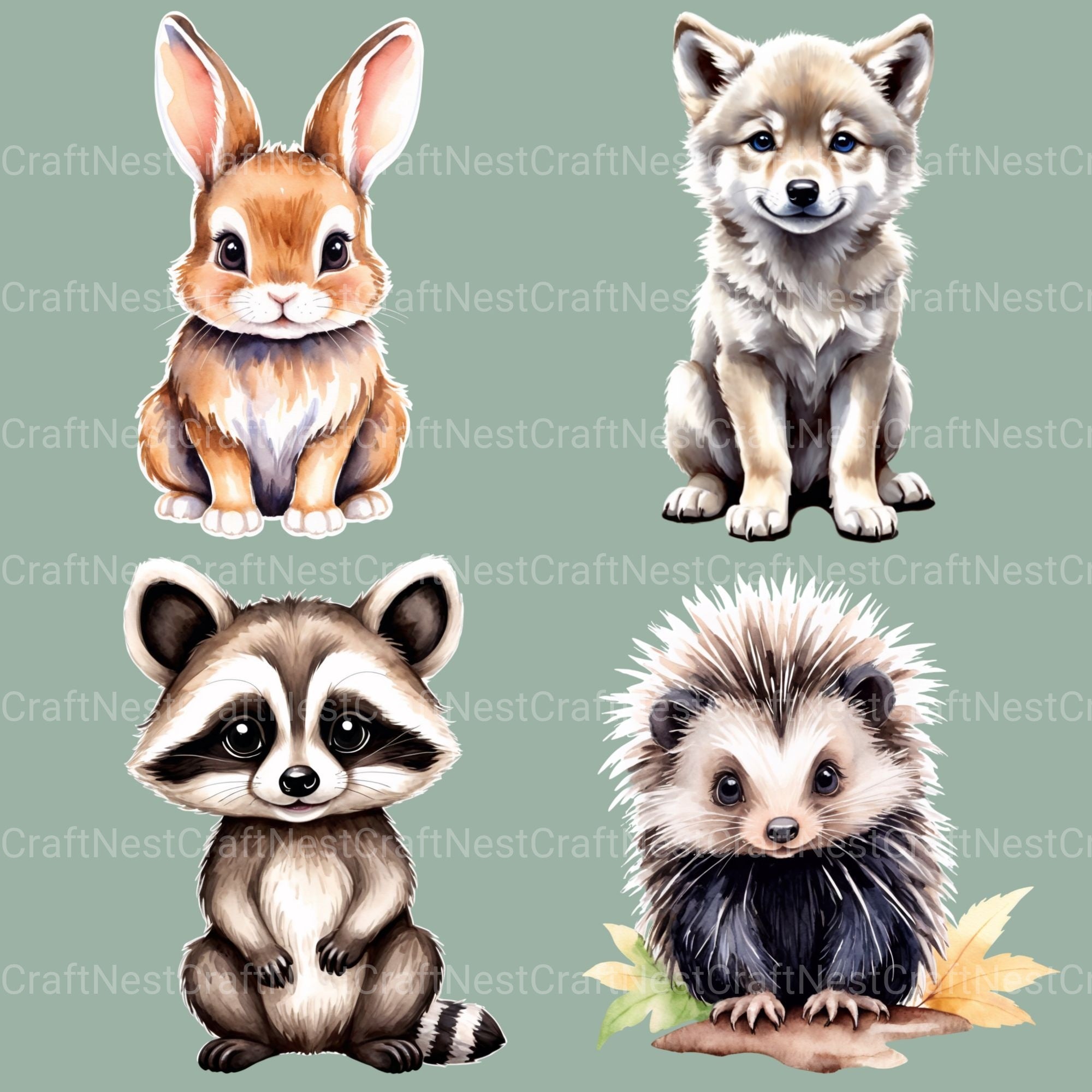 Woodland Animals 1 Clipart Bundle 3 - CraftNest - Digital Crafting and Art