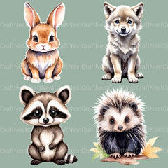 Woodland Animals 1 Clipart Bundle 3 - CraftNest - Digital Crafting and Art