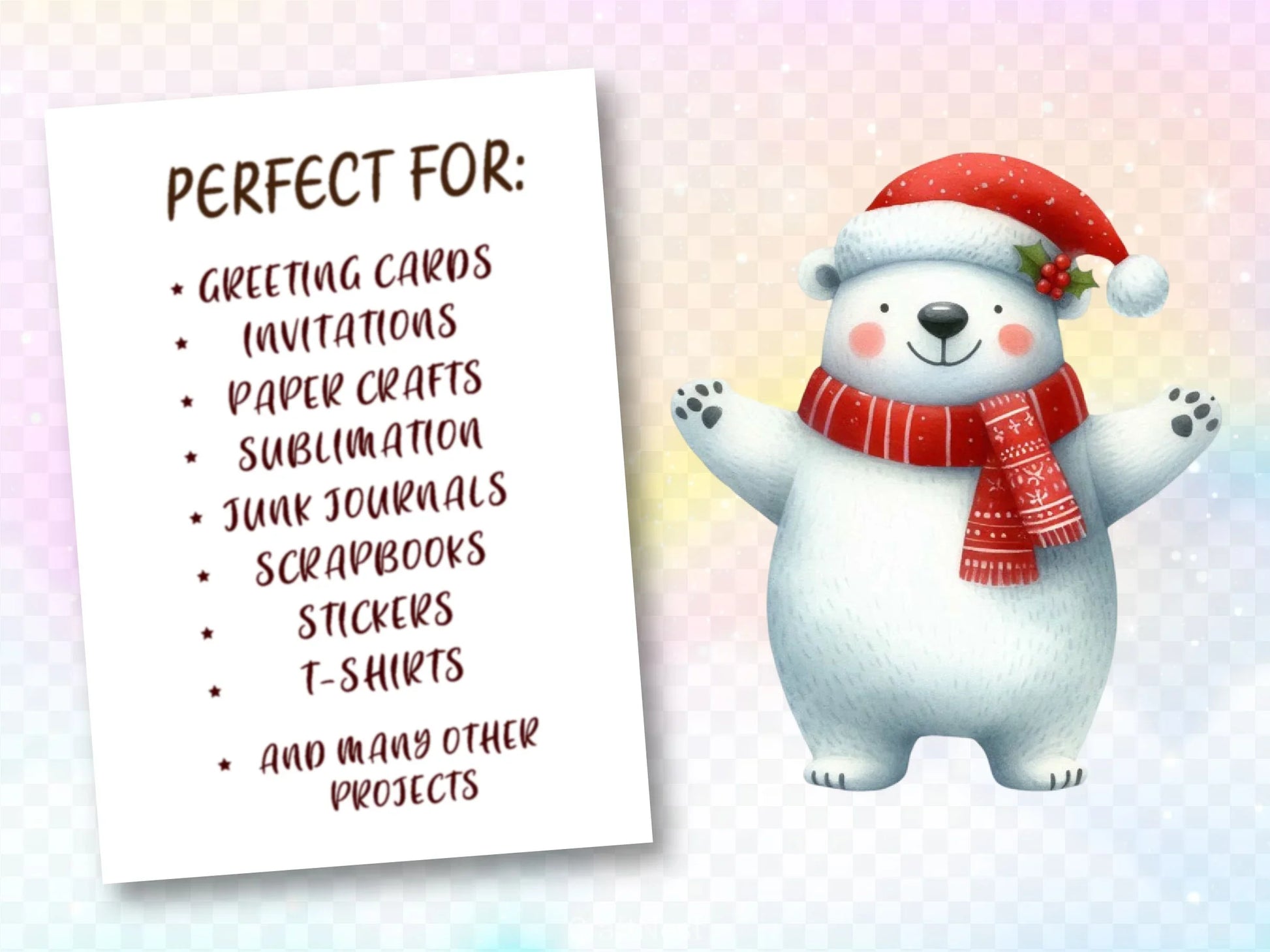 Christmas Polar Bear Clipart Bundle 6 - CraftNest - Digital Crafting and Art