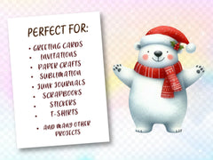 Christmas Polar Bear Clipart Bundle 6 - CraftNest - Digital Crafting and Art