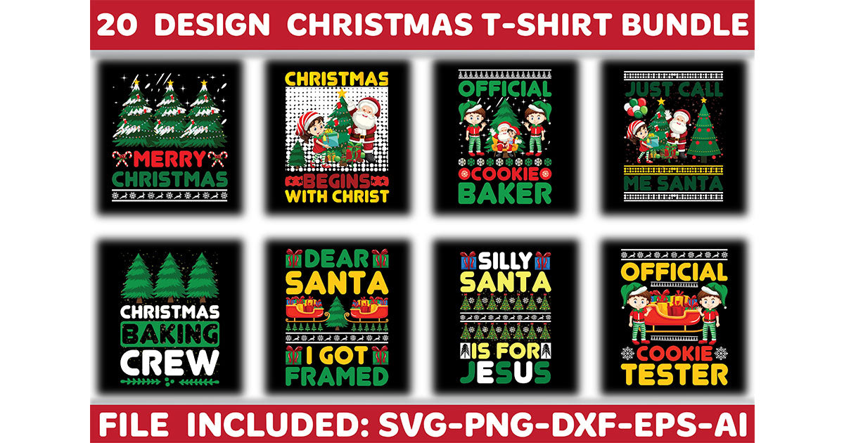 Christmas T-Shirt Bundle 3 - CraftNest - Digital Crafting and Art