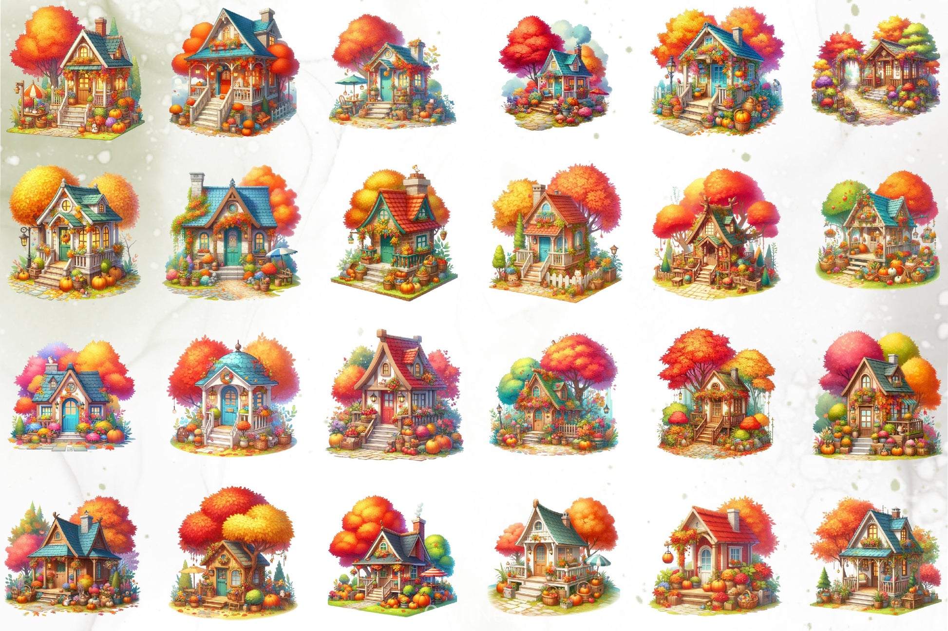Autumn House Clipart Bundle 2 - CraftNest - Digital Crafting and Art