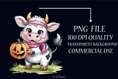 Halloween Highland Cows Clipart Bundle - CraftNest - Digital Crafting and Art