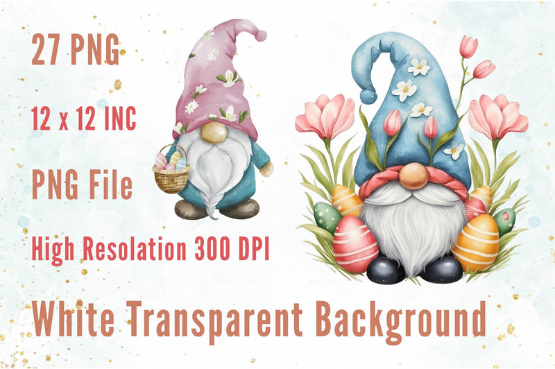 Easter Gnome Clipart Bundle 8 - CraftNest - Digital Crafting and Art