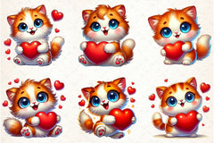 Valentine Cat Clipart Bundle - CraftNest - Digital Crafting and Art