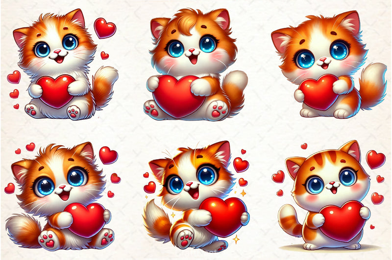 Valentine Cat Clipart Bundle - CraftNest - Digital Crafting and Art