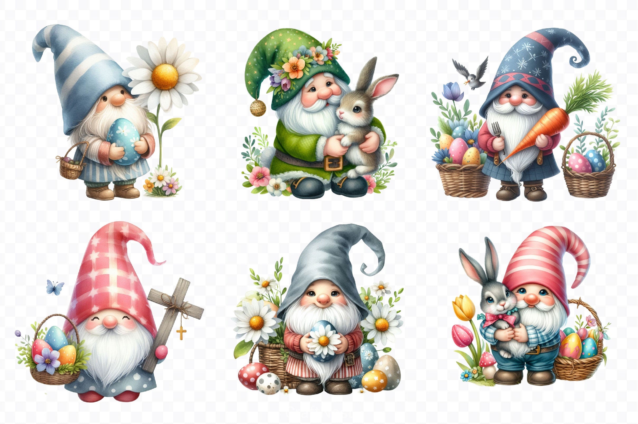 Easter Gnome Clipart Bundle 9 - CraftNest - Digital Crafting and Art
