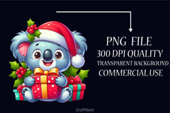Christmas Koala Clipart Bundle 3 - CraftNest - Digital Crafting and Art
