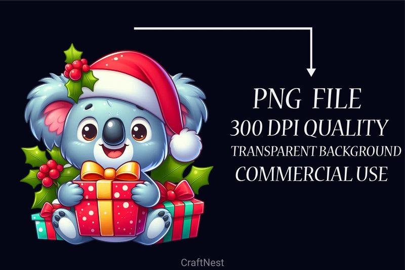 Christmas Koala Clipart Bundle 3 - CraftNest - Digital Crafting and Art