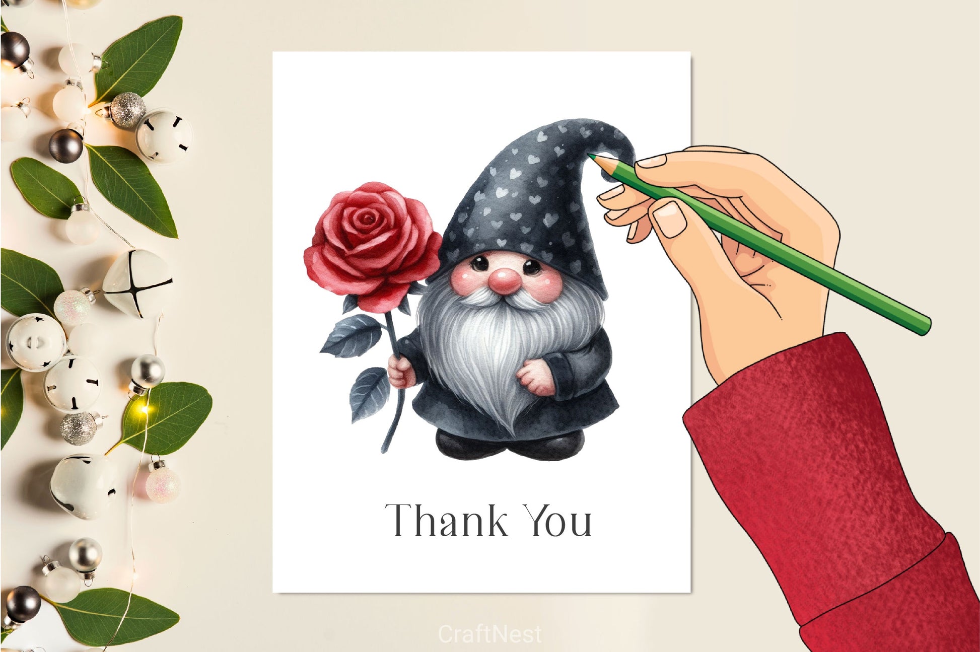 Black Valentine Gnome Clipart Bundle - CraftNest - Digital Crafting and Art