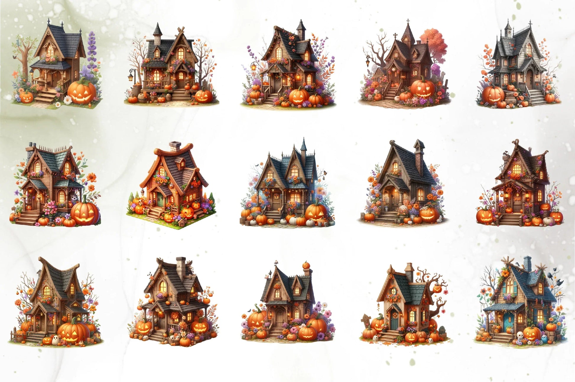 Halloween Haunted House Clipart Bundle - CraftNest - Digital Crafting and Art