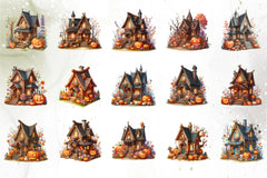 Halloween Haunted House Clipart Bundle - CraftNest - Digital Crafting and Art