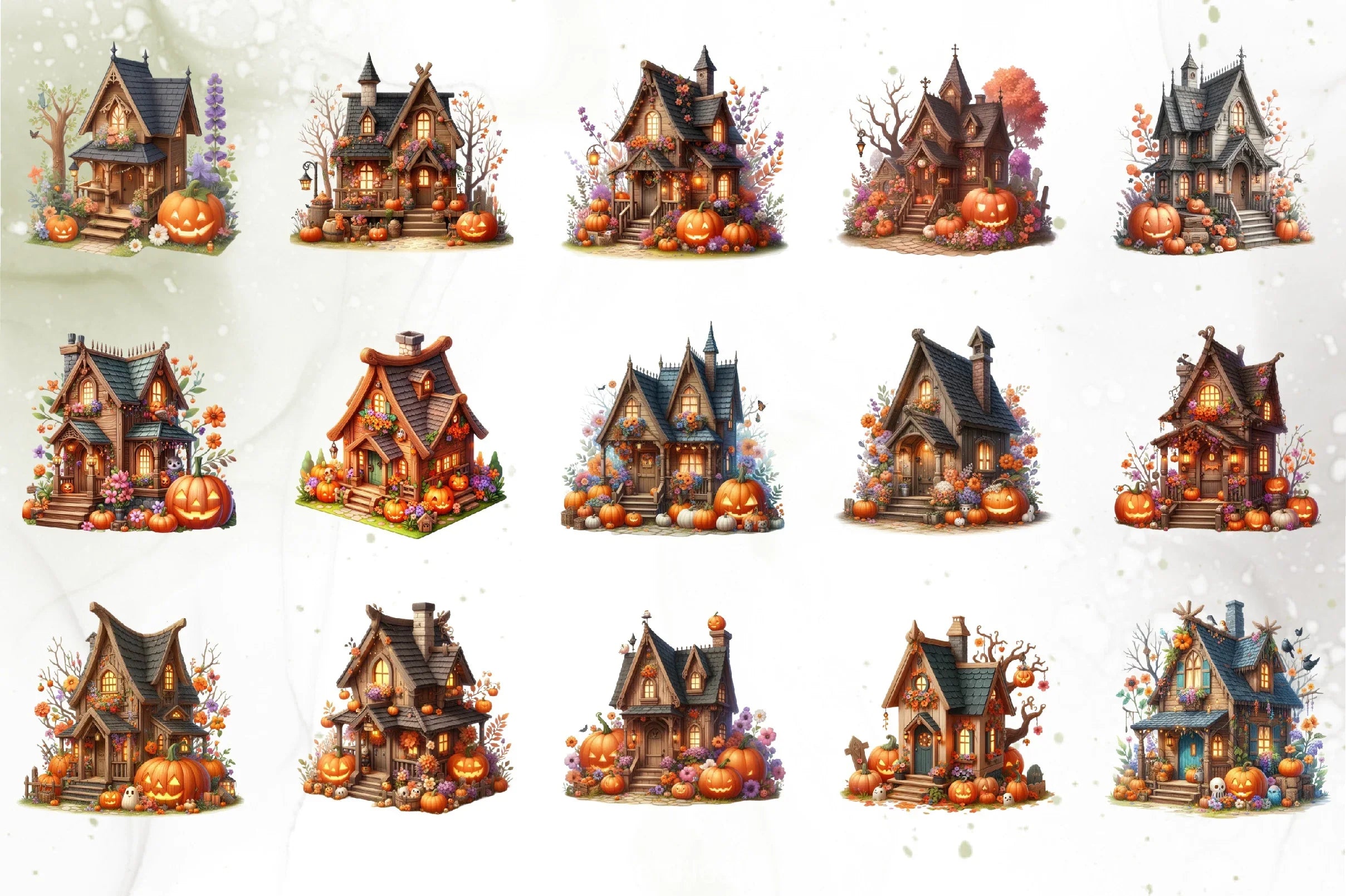 Halloween Haunted House Clipart Bundle - CraftNest - Digital Crafting and Art