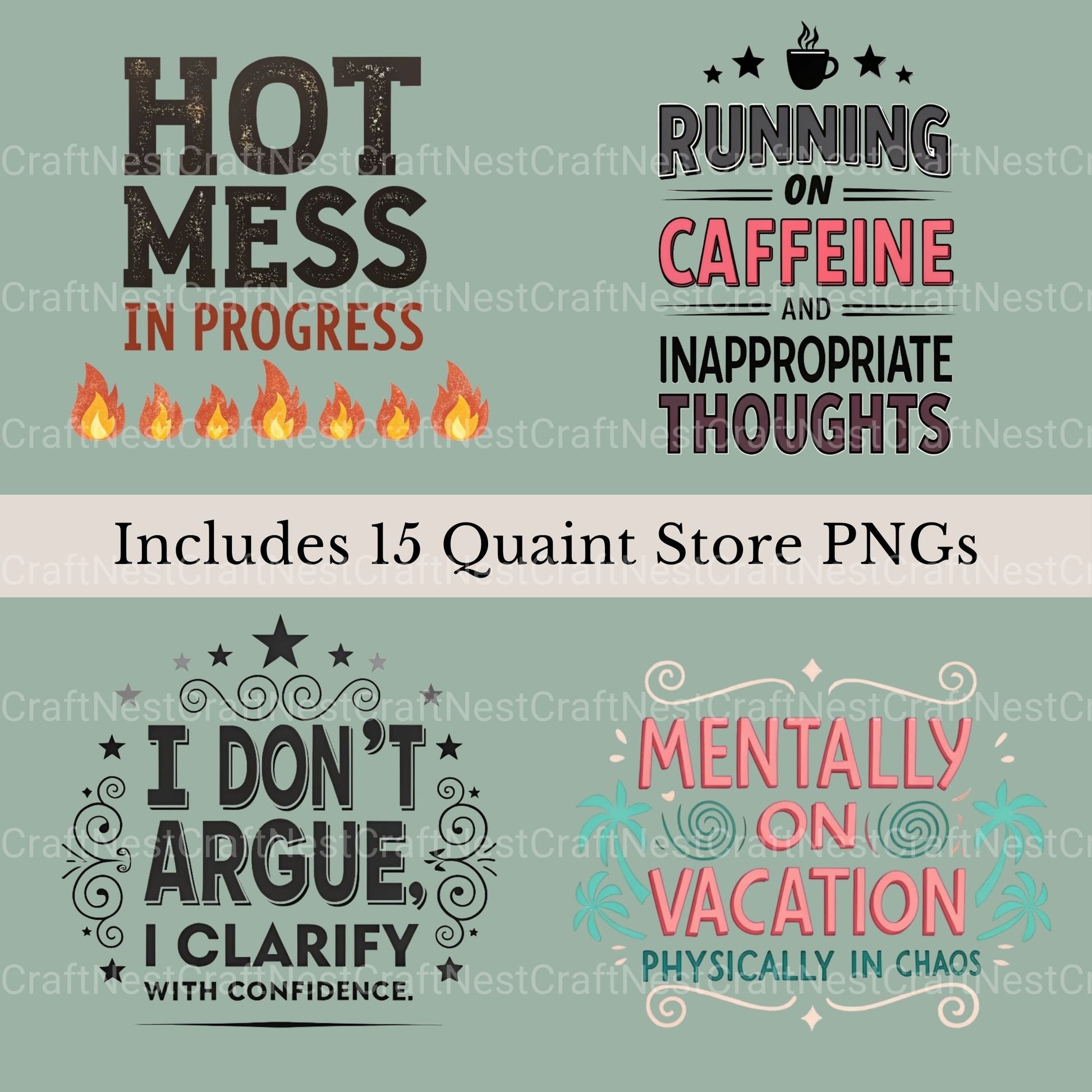 Funny Quotes Clipart Bundle - CraftNest - Digital Crafting and Art