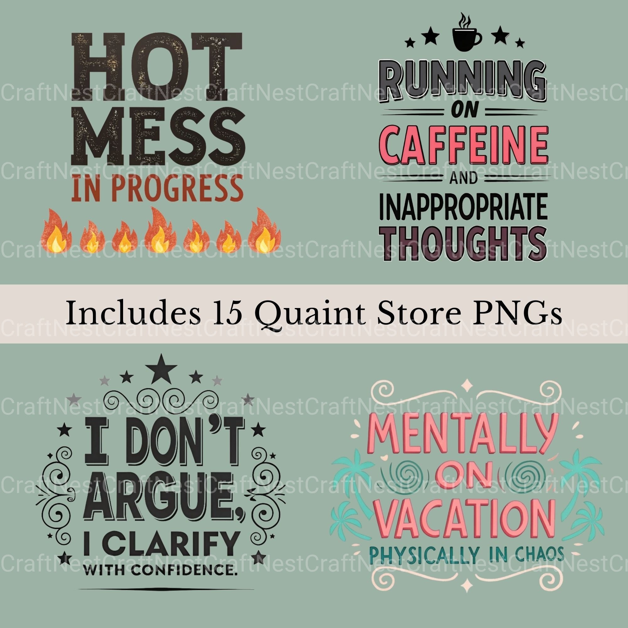 Funny Quotes Clipart Bundle - CraftNest - Digital Crafting and Art