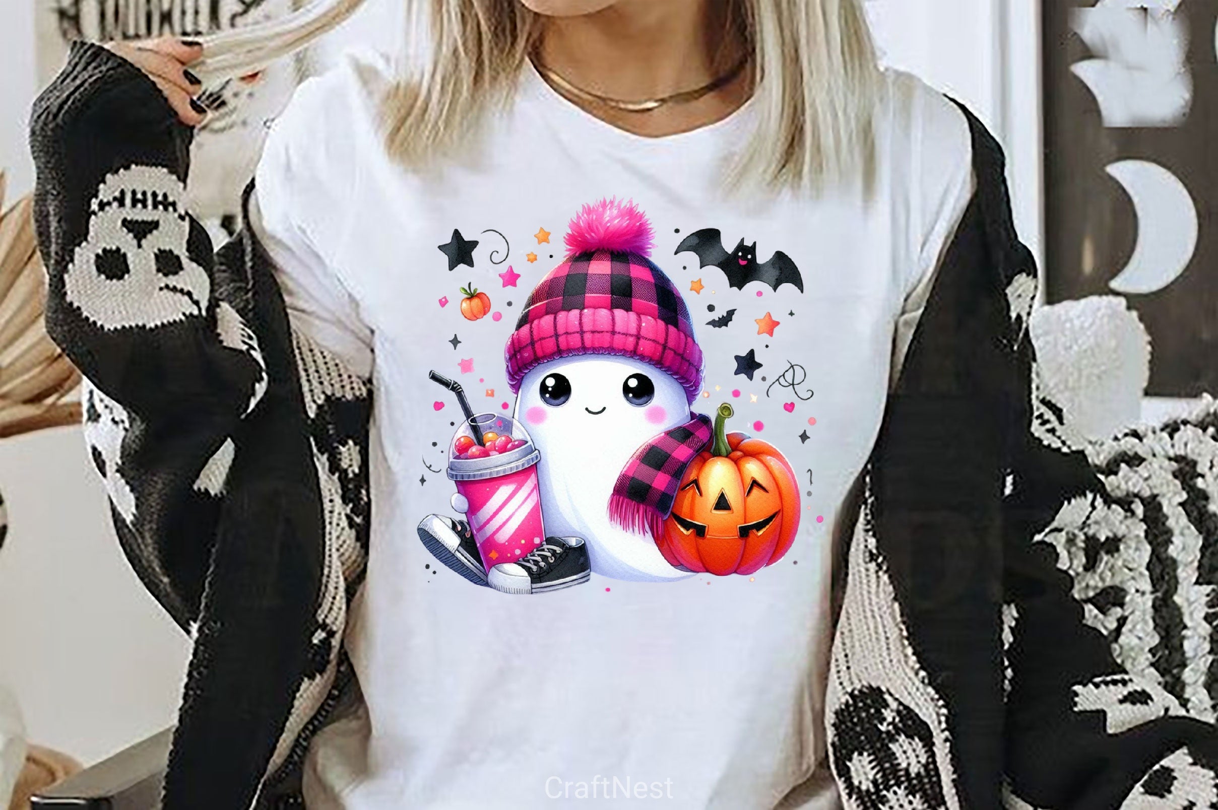 Cute Ghost Cute Halloween Clipart Bundle 17 - CraftNest - Digital Crafting and Art