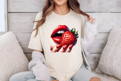 Glossy Red Lips & Strawberry Clipart Bundle - CraftNest - Digital Crafting and Art