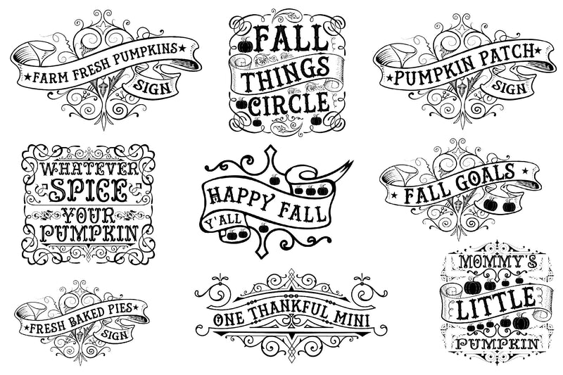 Vintage Fall Sign Bundle - CraftNest - Digital Crafting and Art
