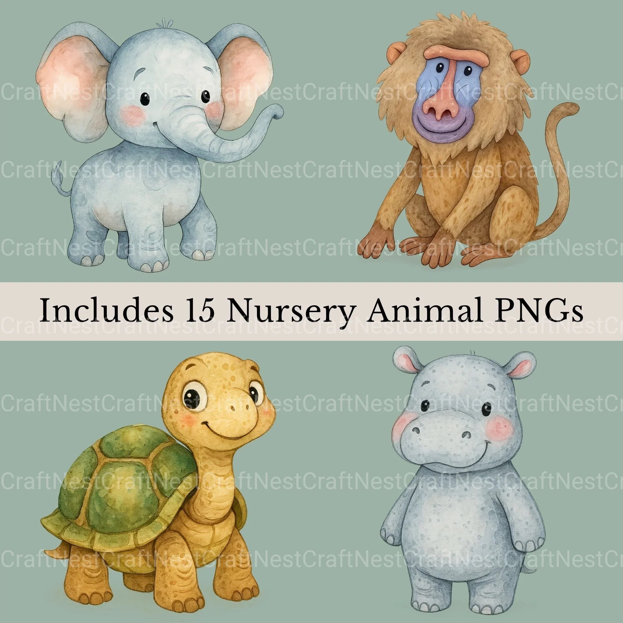 Safari Animals Clipart Bundle 6 - CraftNest - Digital Crafting and Art