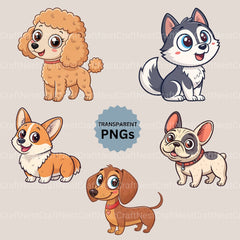 Cute Dogs Clipart Bundle - CraftNest - Digital Crafting and Art