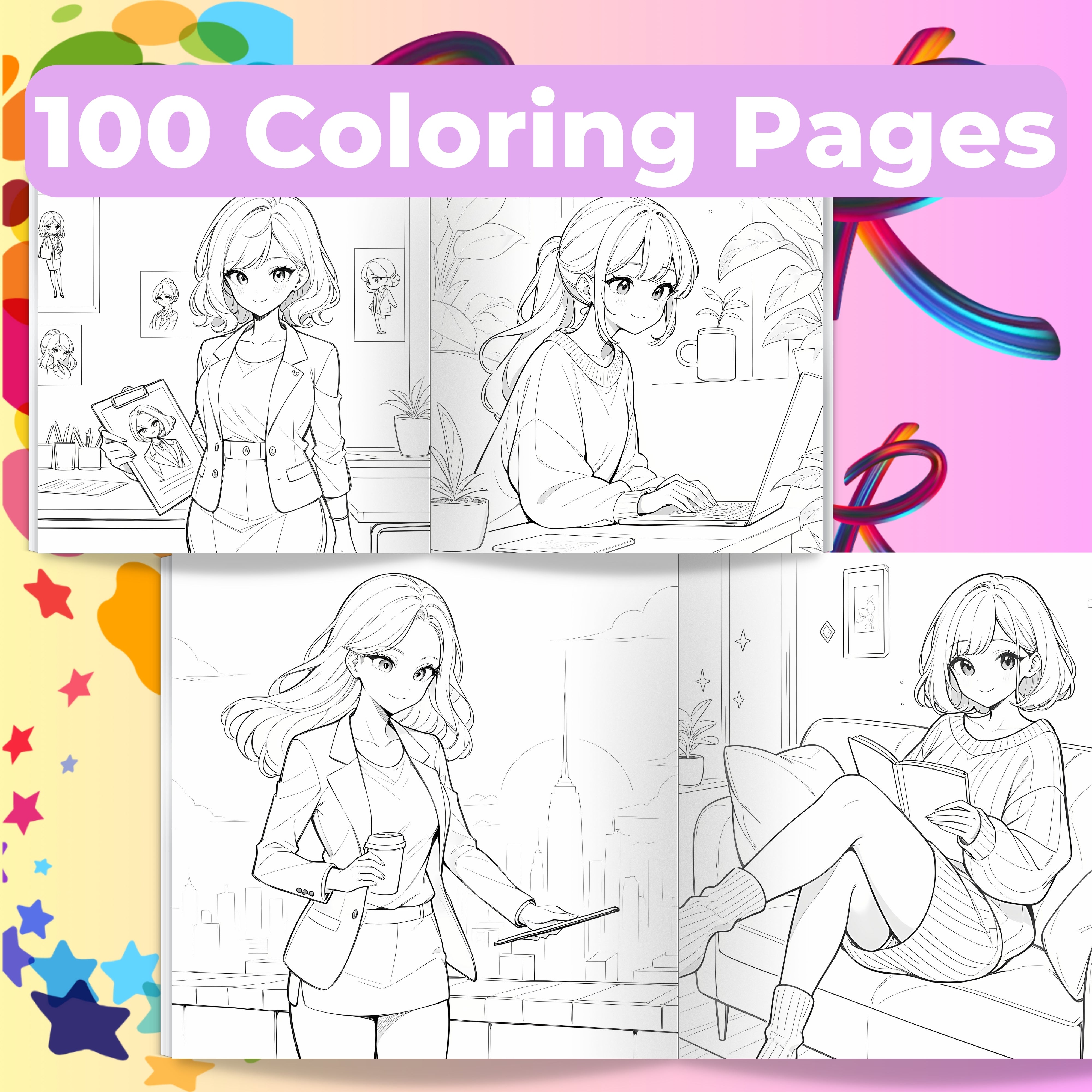 Girl Boss Coloring Books Bundle