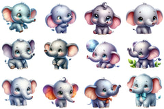 Cute Elephant Clipart Bundle - CraftNest - Digital Crafting and Art