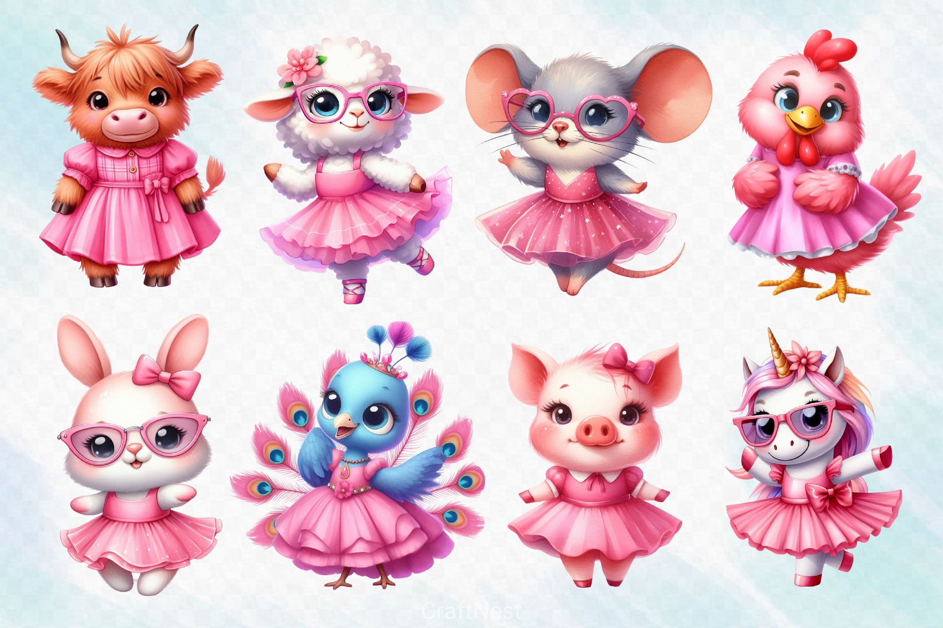 Animal Cute Ballerina Clipart Bundle - CraftNest - Digital Crafting and Art
