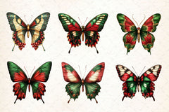 Christmas Butterfly Clipart Bundle 2 - CraftNest - Digital Crafting and Art