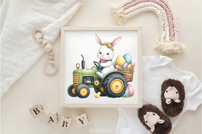 Easter Tractor Clipart Bundle 2 - CraftNest - Digital Crafting and Art
