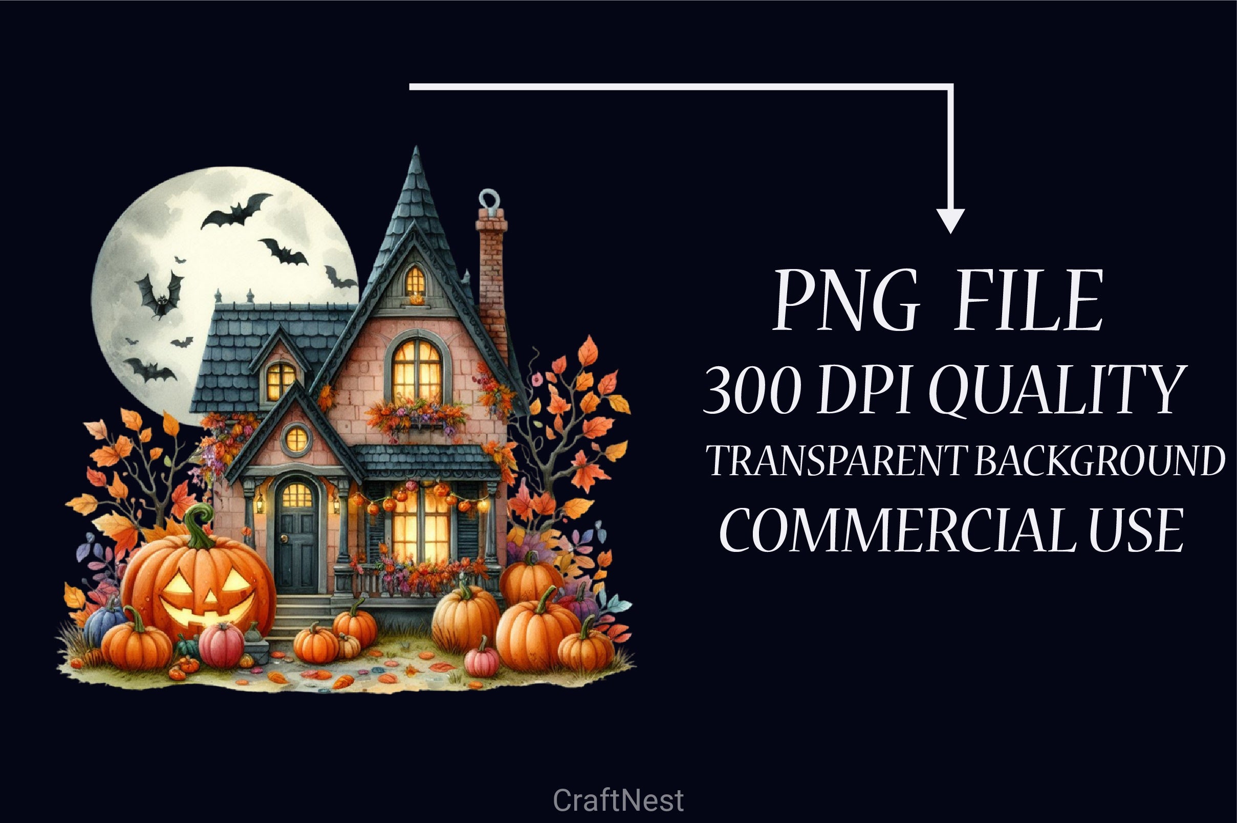 Halloween House Clipart Bundle 7 - CraftNest - Digital Crafting and Art
