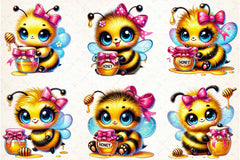 Cute Honey Bee Clipart Bundle - CraftNest - Digital Crafting and Art