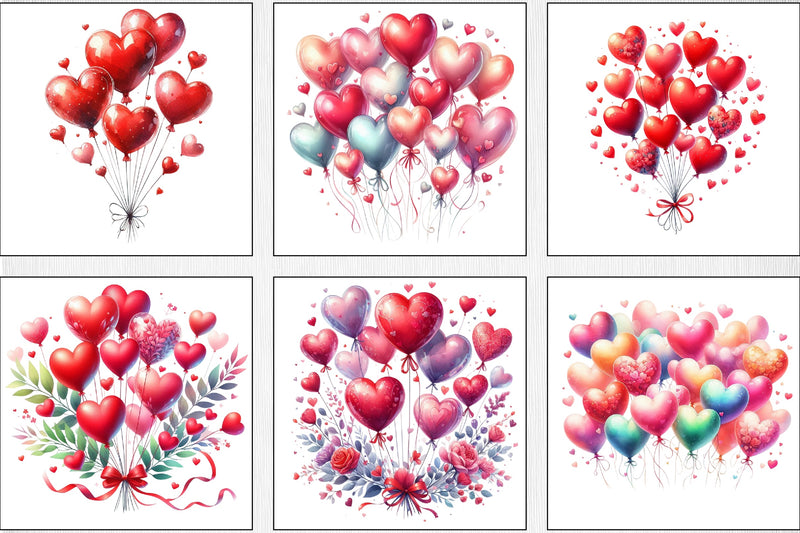 Valentine's Day Balloon Clipart Bundle - CraftNest - Digital Crafting and Art