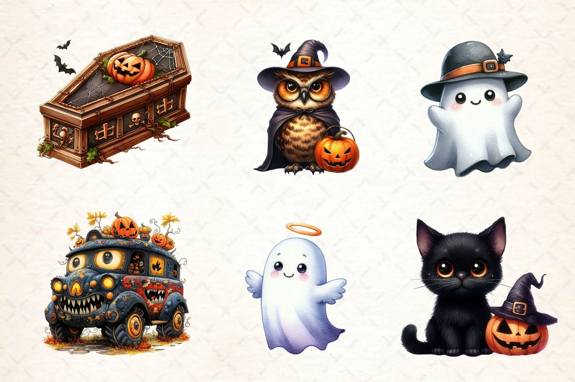 Cute Halloween Clipart Bundle 7 - CraftNest - Digital Crafting and Art