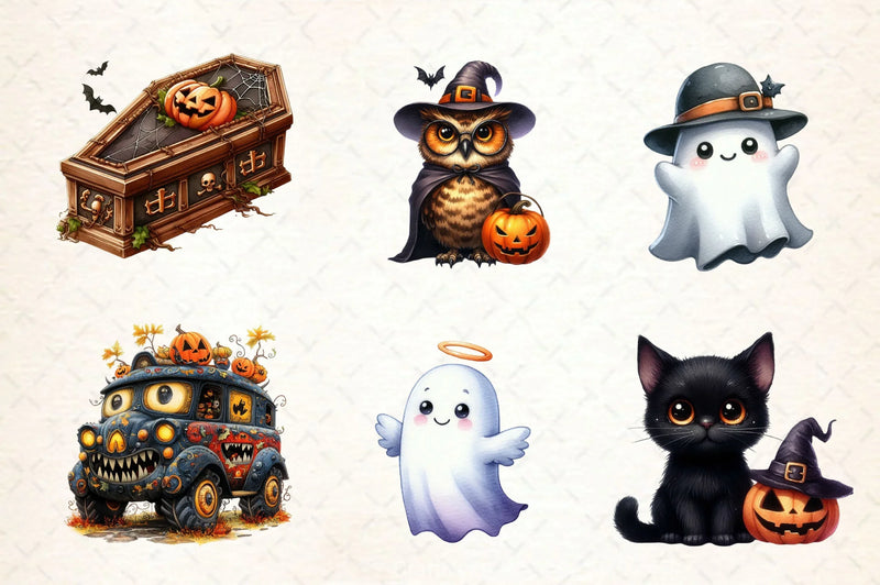 Cute Halloween Clipart Bundle 7 - CraftNest - Digital Crafting and Art