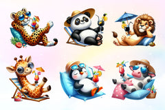 Summer Cocktail And Animals Clipart Bundle - CraftNest - Digital Crafting and Art