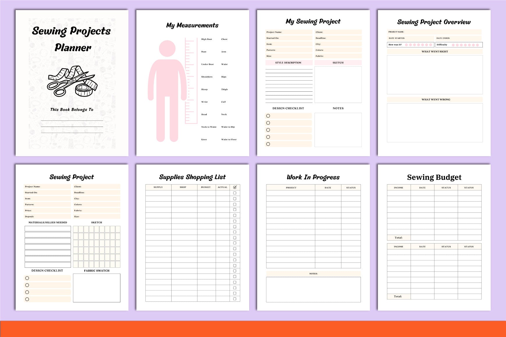 Sewing Projects Planner