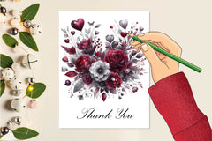 Dusty Rose And Burgundy Clipart Bundle - CraftNest - Digital Crafting and Art