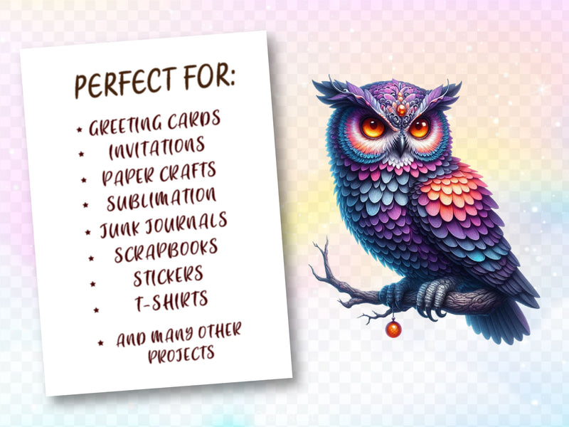 Halloween Owl Gothic Owl Clipart Bundle - CraftNest - Digital Crafting and Art