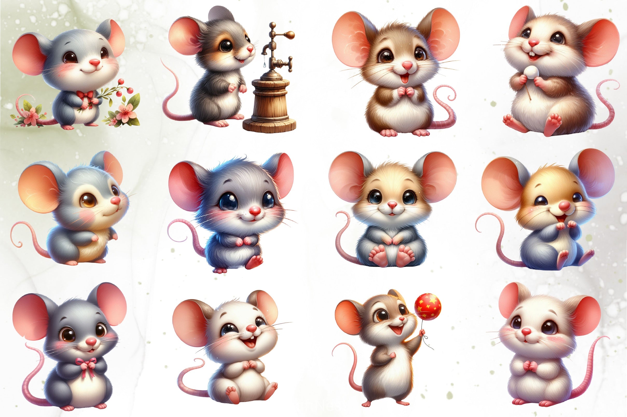 Cute Mouse Clipart Bundle - CraftNest - Digital Crafting and Art