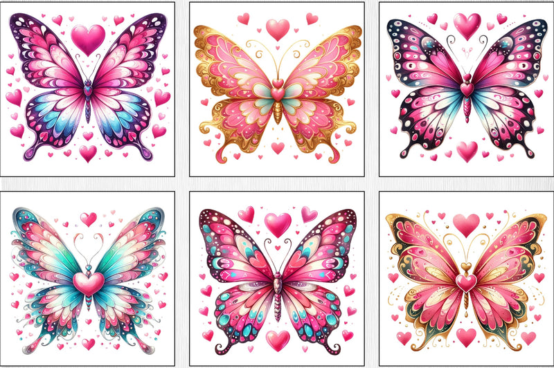 Valentine Butterfly Clipart Bundle - CraftNest - Digital Crafting and Art