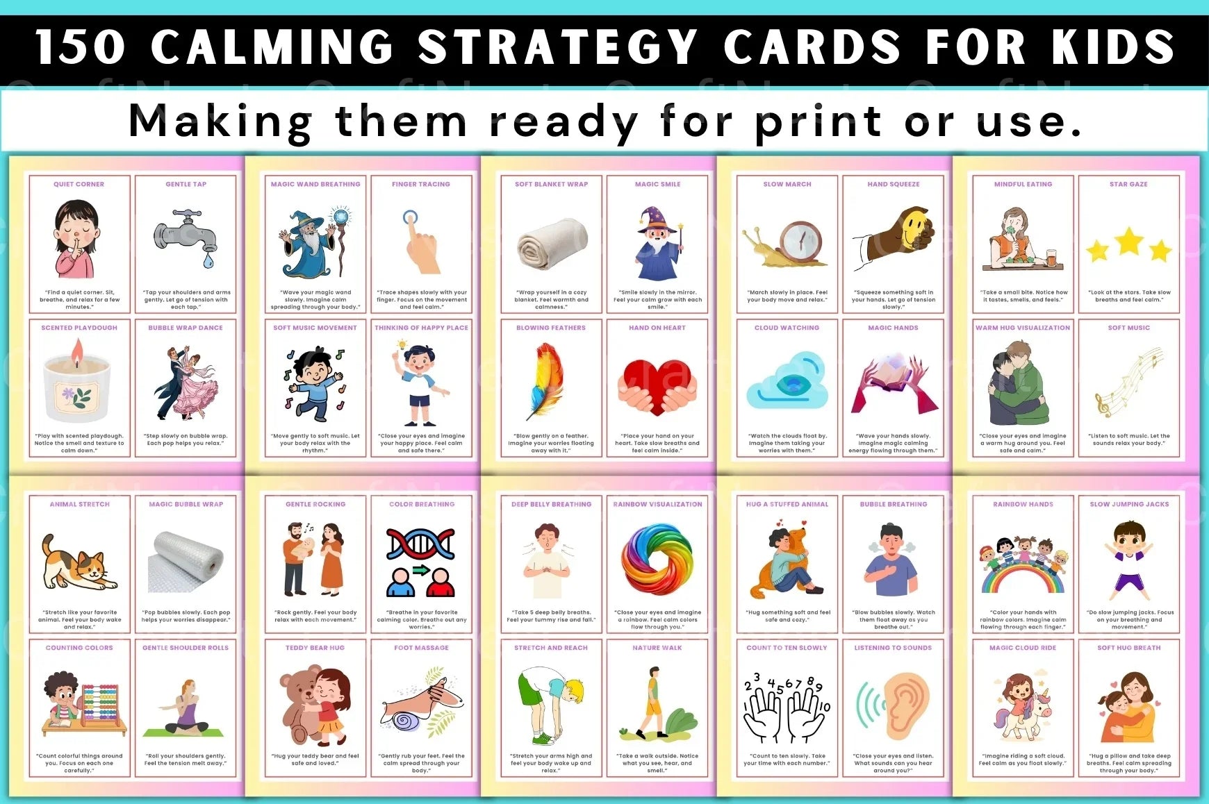 Calming Strategy Cards for Kids - CraftNest - Digital Crafting and Art