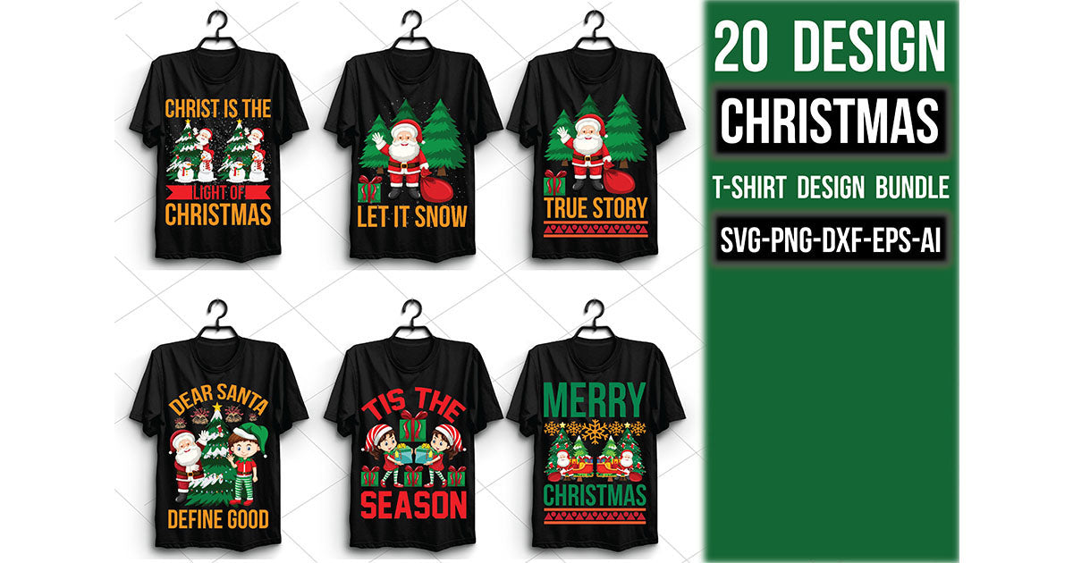Christmas T Shirt 20 Bundle - CraftNest - Digital Crafting and Art