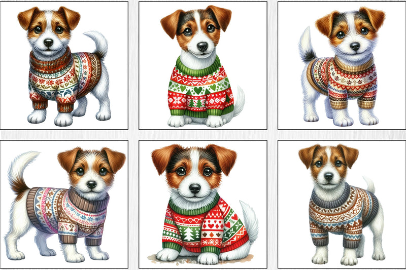 Christmas Jack Russell Terrier Clipart Bundle - CraftNest - Digital Crafting and Art