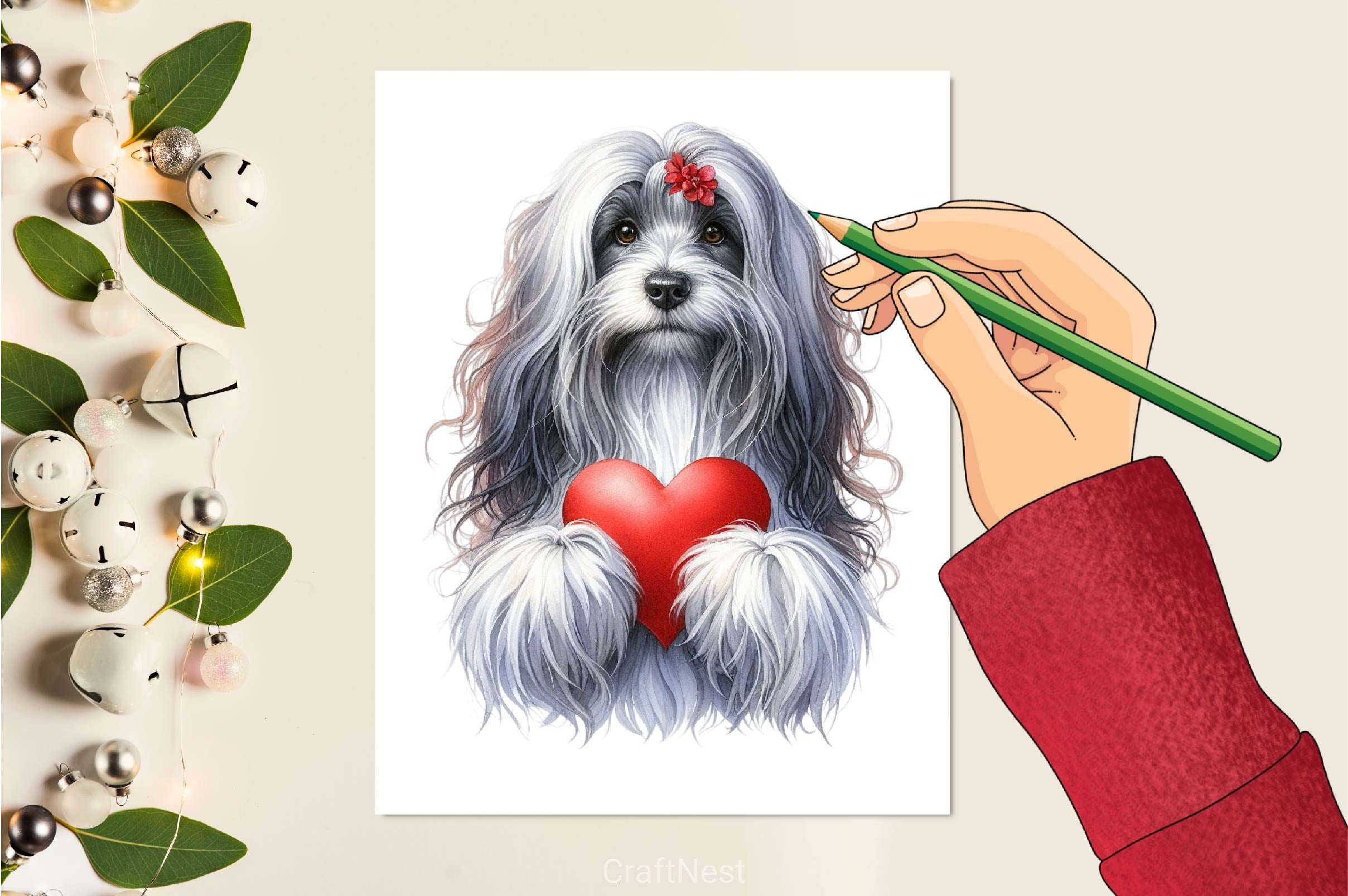 Cute Valentine Dogs Clipart Bundle - CraftNest - Digital Crafting and Art